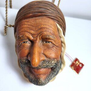 Bossons Persian Man Chalkware Head Wall Hanging England Vintage 70s